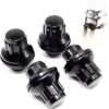 Set of 4 Veritek VTK-45700BK 12x1.5 1.47" Mag OEM Factory Washer Style Black Wheel Locks