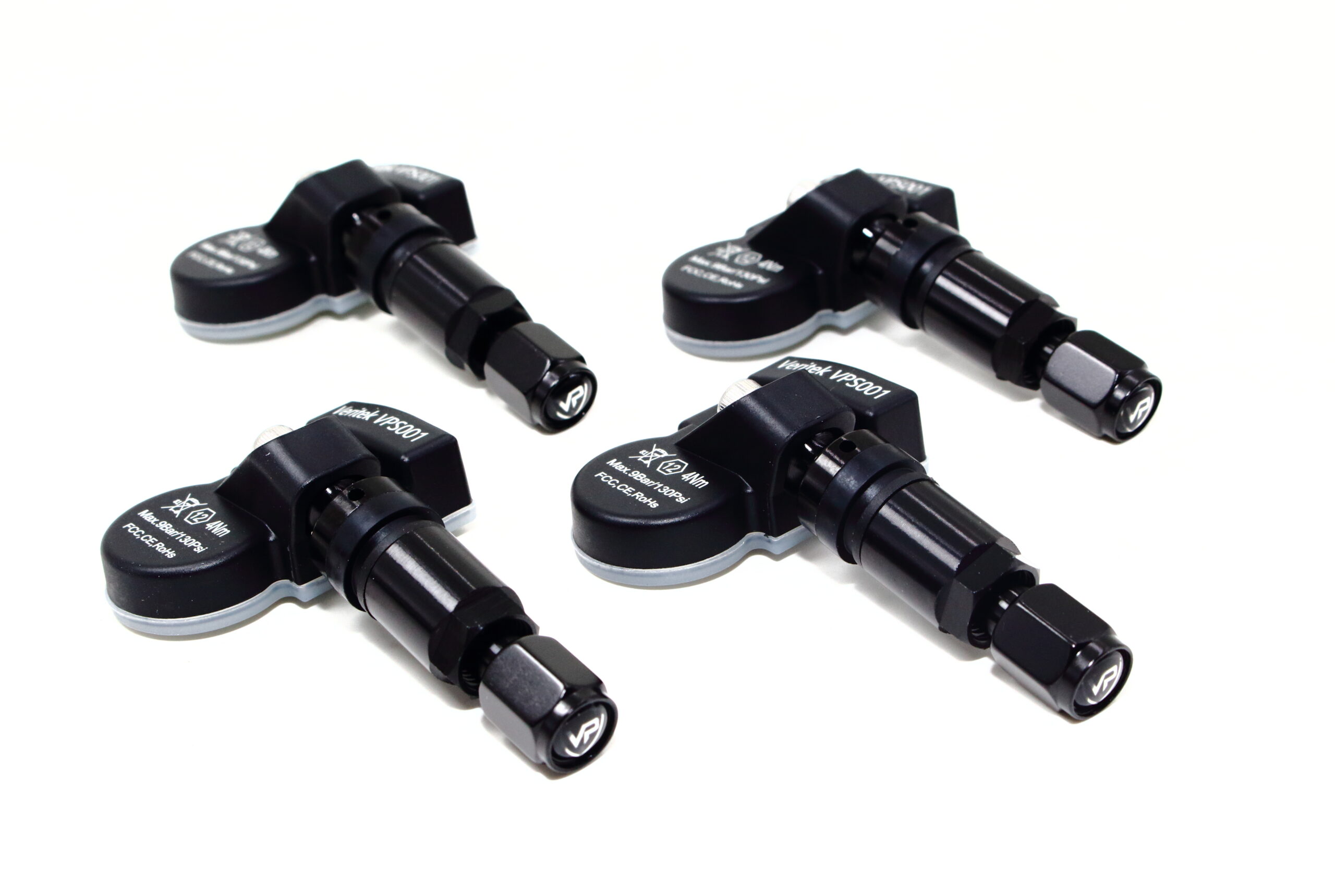 Set of 4 VPE VPS001 315mhz TPMS Tire Pressure Sensors For Acura 42753-TZ3-A51 w/ Black Aluminum Valve Stems - Image 8