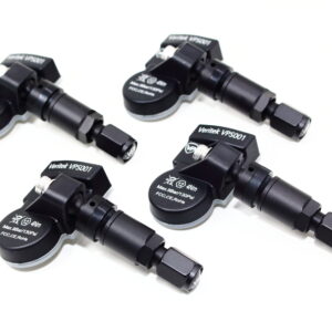 Set of 4 VPE VPS001 TPMS 315mhz Tire Pressure Sensors for Audi VW Replaces 1K0907253D 1K0907253E w/ Black Aluminum Valve Stems