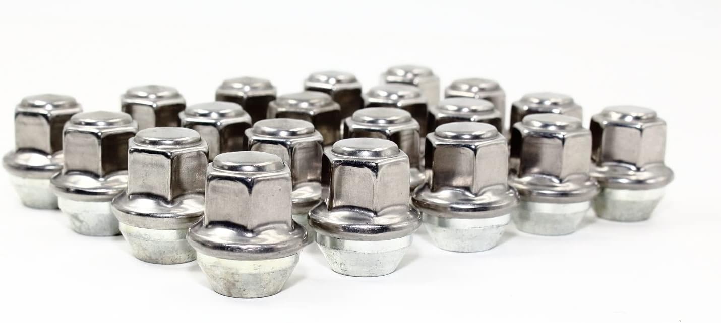 Set of 20 Veritek 12x1.5mm 3/4 19mm Hex 1.25 Inch 31.75mm Length Stainless Steel OEM Factory Style Large Acorn Seat Lug Nuts for Ford Focus Fusion Escape Lincoln MKC MKZ Factory Wheels - Image 2