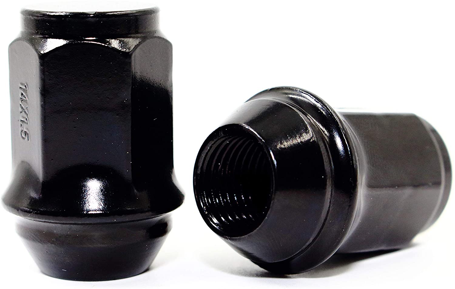 Set of 20 Veritek 14x1.5mm 1.5 Inch 38.5mm Overall Length 13/16 21mm Hex Black Lug Nuts for Buick Chevy Chevrolet Dodge Ford Jeep RAM Toyota Aftermarket Custom Wheels - Image 2