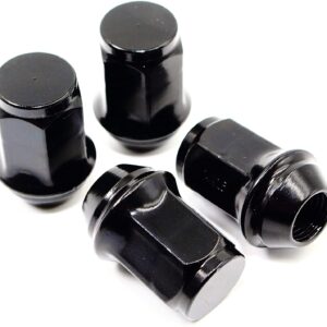Set of 20 Veritek 14x1.5mm 1.5 Inch 38.5mm Overall Length 13/16 21mm Hex Black Lug Nuts for Buick Chevy Chevrolet Dodge Ford Jeep RAM Toyota Aftermarket Custom Wheels