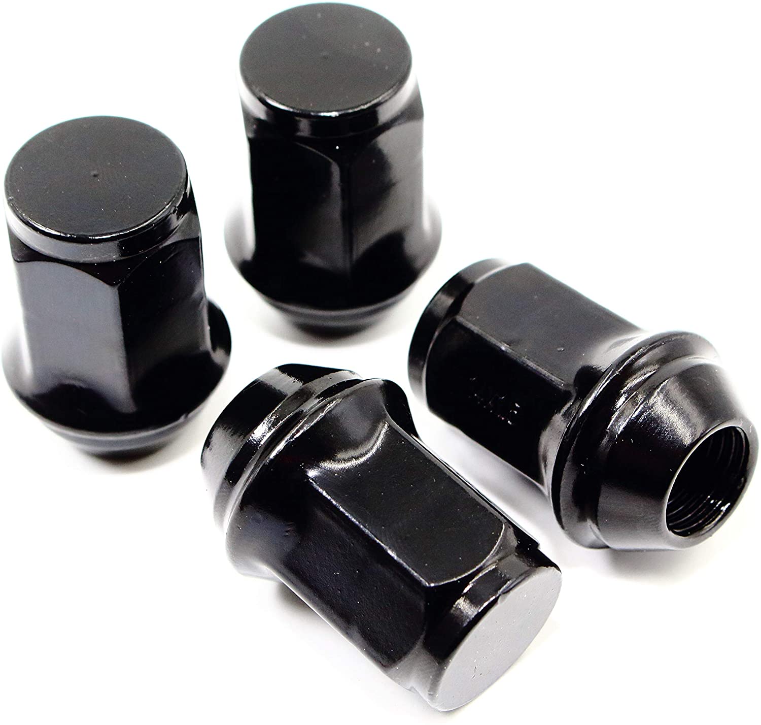 Set of 20 Veritek 14x1.5mm 1.5 Inch 38.5mm Overall Length 13/16 21mm Hex Black Lug Nuts for Buick Chevy Chevrolet Dodge Ford Jeep RAM Toyota Aftermarket Custom Wheels