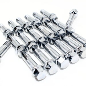 Set of 20 Veritek 14x1.5mm Chrome OE 2.75 Inch 45mm Shank Length 17mm Standard Hex Ball Seat Partially Threaded Wheel Lug Bolts for Mercedes GL GLK ML S CL Class Factory Wheels VPE-1809CM