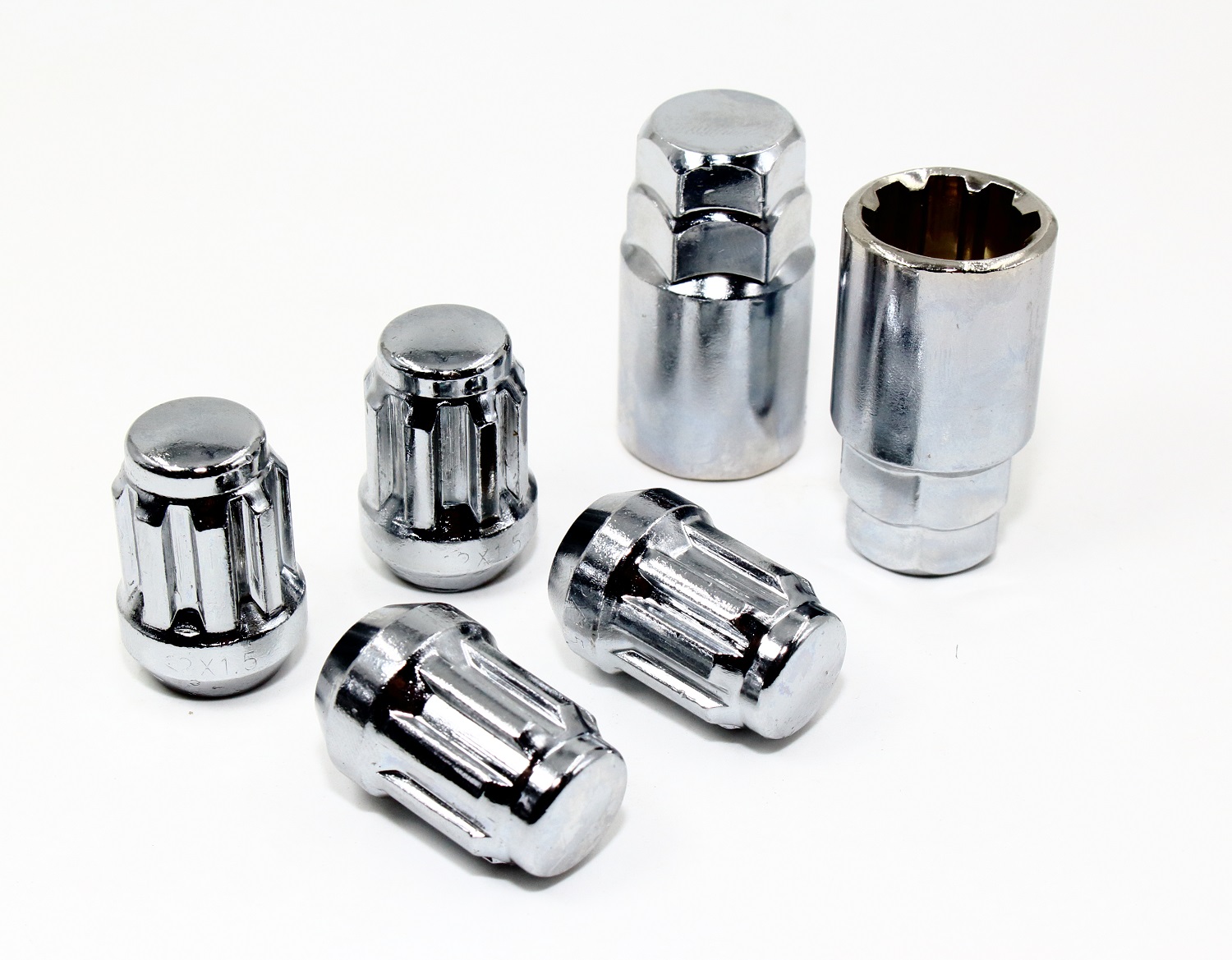 Set of 4 12x1.5 Veritek Chrome Acorn Bulge Tuner Wheel Locks w/ 2 Keys for Toyota Scion Hyundai Kia Mazda Conical Type Wheels VPE-40700SCH2