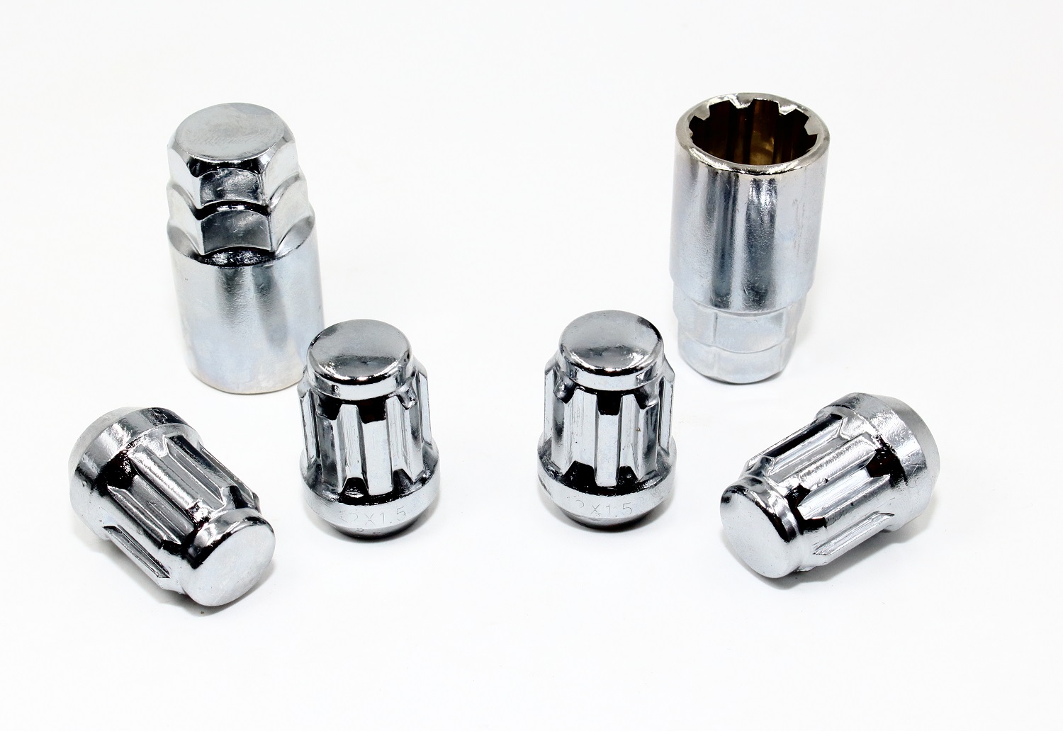 Set of 4 12x1.5 Veritek Chrome Acorn Bulge Tuner Wheel Locks w/ 2 Keys for Toyota Scion Hyundai Kia Mazda Conical Type Wheels VPE-40700SCH2 - Image 2