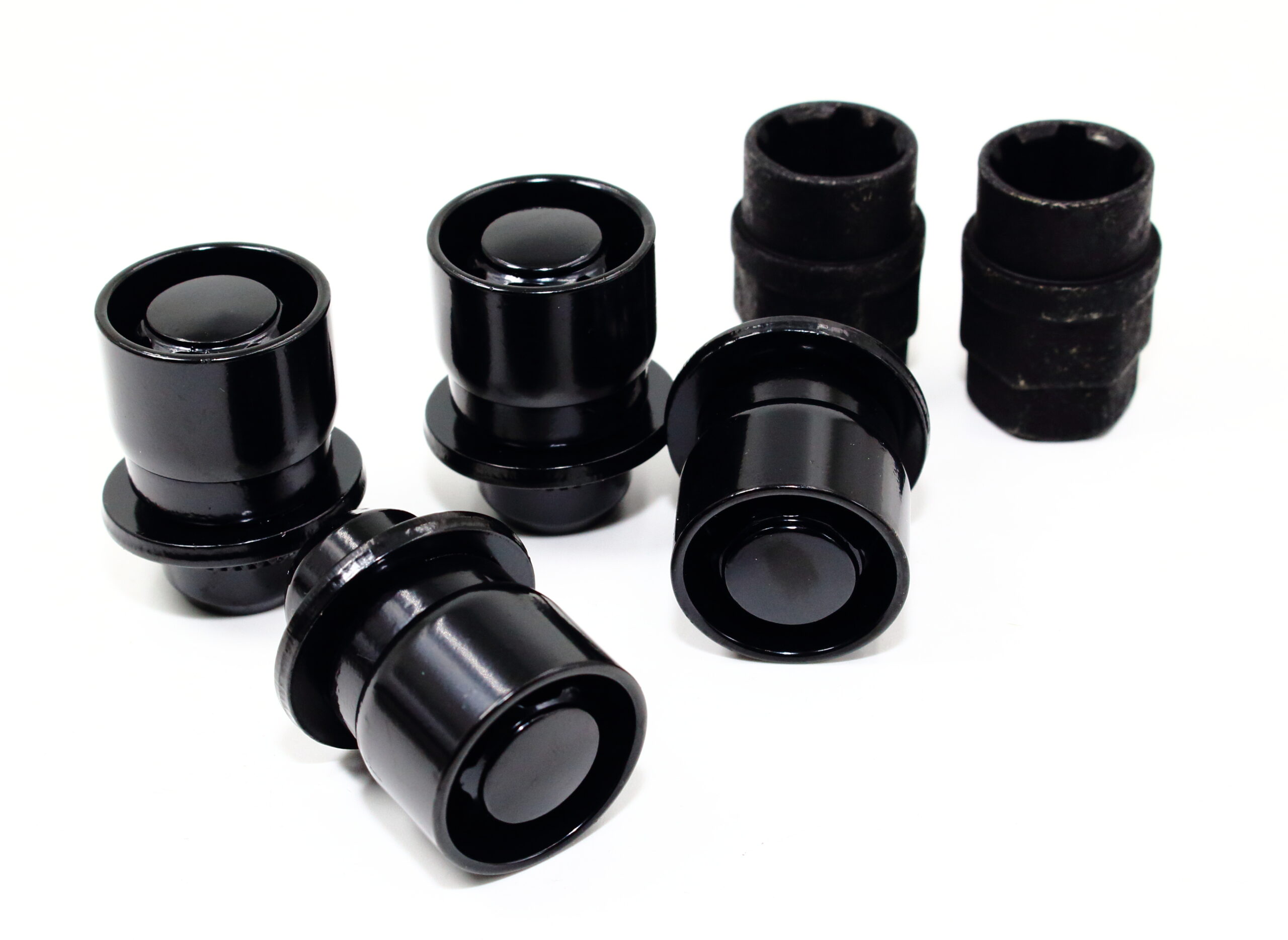 Set of 4 12x1.5 Veritek OE 1.47 Inch Mag Factory Style Replacement Black Lug Nut Wheel Locks with 2 Black Keys for Factory Wheels VPE-45700N2BK