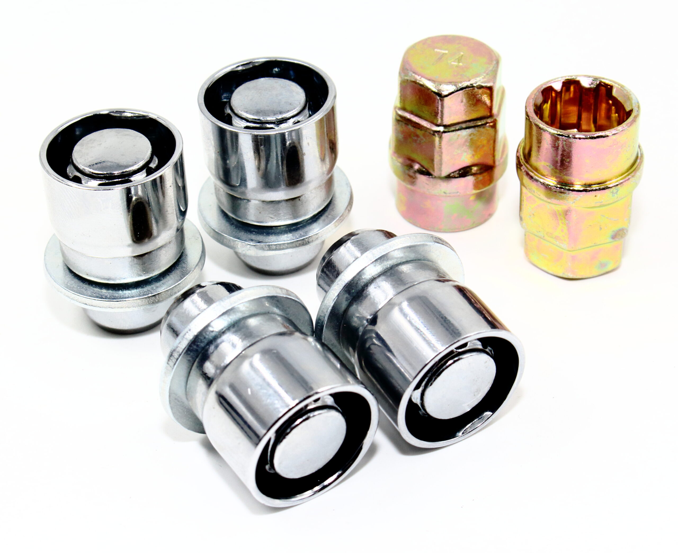 Set of 4 12x1.5 Veritek OE 1.47 Inch Mag Factory Style Replacement Chrome Lug Nut Wheel Locks with 2 Zinc Keys for Factory Wheels VPE-45700N2CH - Image 2