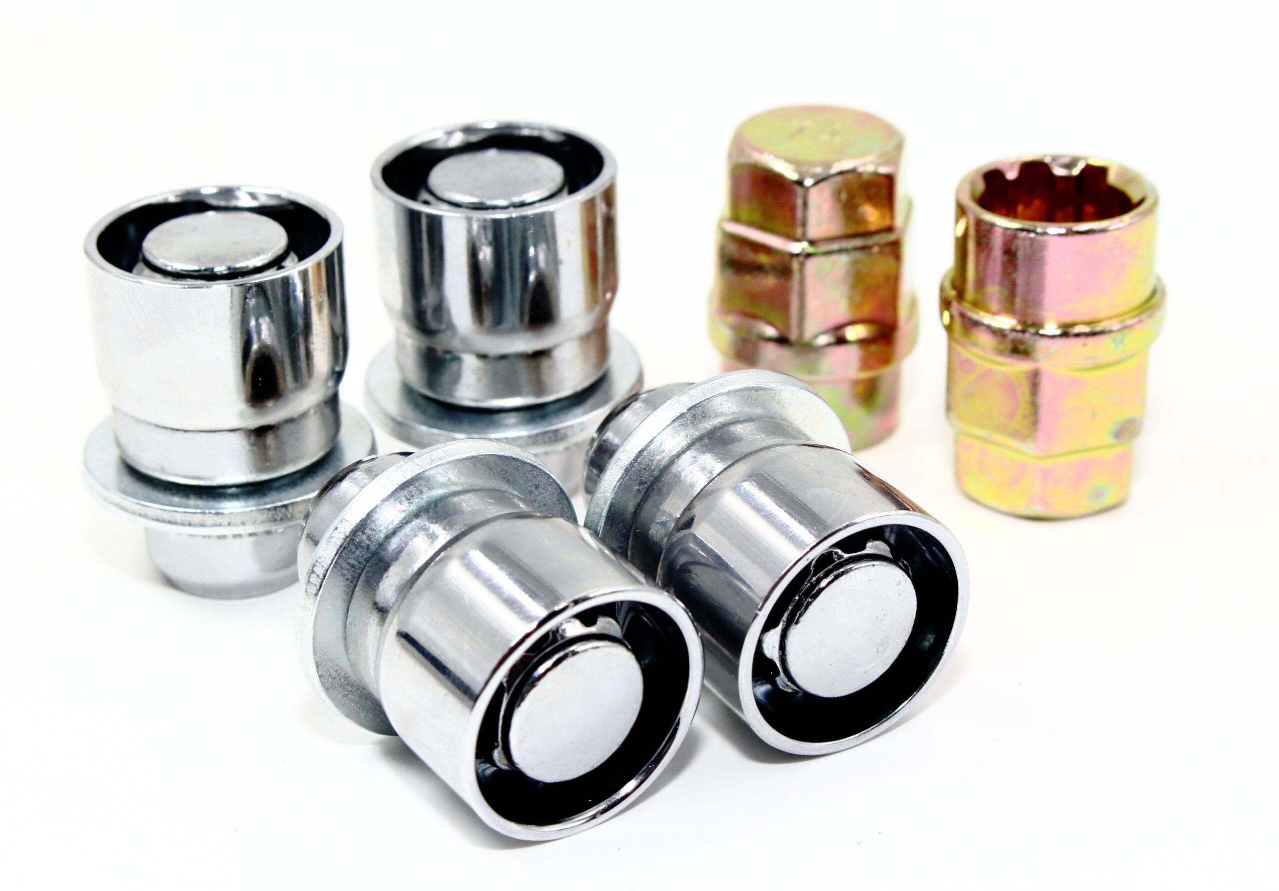 Set of 4 12x1.5 Veritek OE 1.47 Inch Mag Factory Style Replacement Chrome Lug Nut Wheel Locks with 2 Zinc Keys for Factory Wheels VPE-45700N2CH