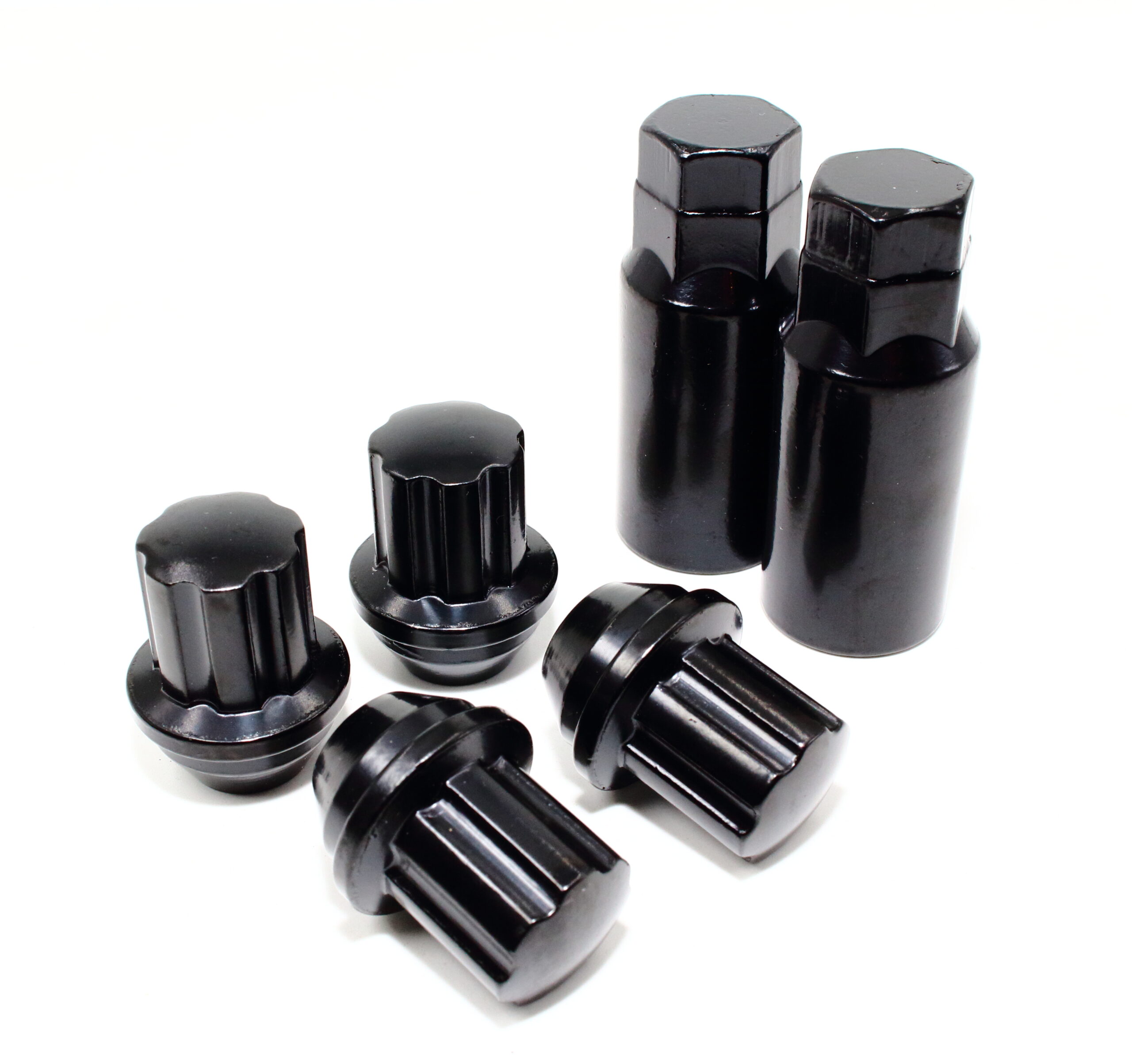 Set of 4 Veritek 14x1.5mm 1.5 Inch 21mm 22mm Key Hex Black Large Acorn Conical Seat Wheel Locks with 2 Keys for Tesla Model S 3 X Y Factory Wheels VPE-NFDBKV2N2TS
