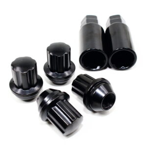 Set of 4 Veritek 14x1.5mm 1.5 Inch 38mm Length 21mm 22mm Key Hex Black Large Acorn Conical Seat Wheel Locks with 2 Keys for Buick Cadillac Chrysler Dodge Ford Jeep RAM Factory Wheels VPE-NFDBKV2N2