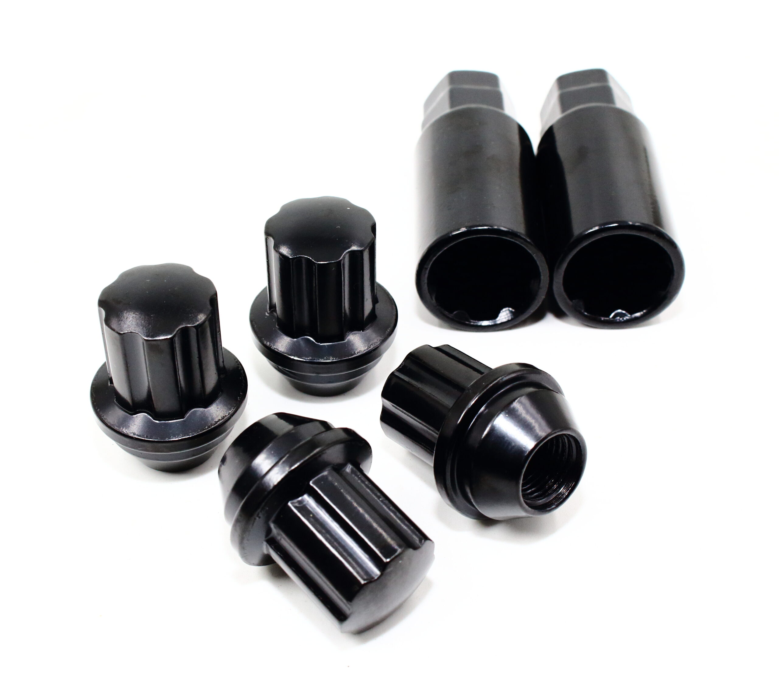 Set of 4 Veritek 14x1.5mm 1.5 Inch 38mm Length 21mm 22mm Key Hex Black Large Acorn Conical Seat Wheel Locks with 2 Keys for Buick Cadillac Chrysler Dodge Ford Jeep RAM Factory Wheels VPE-NFDBKV2N2