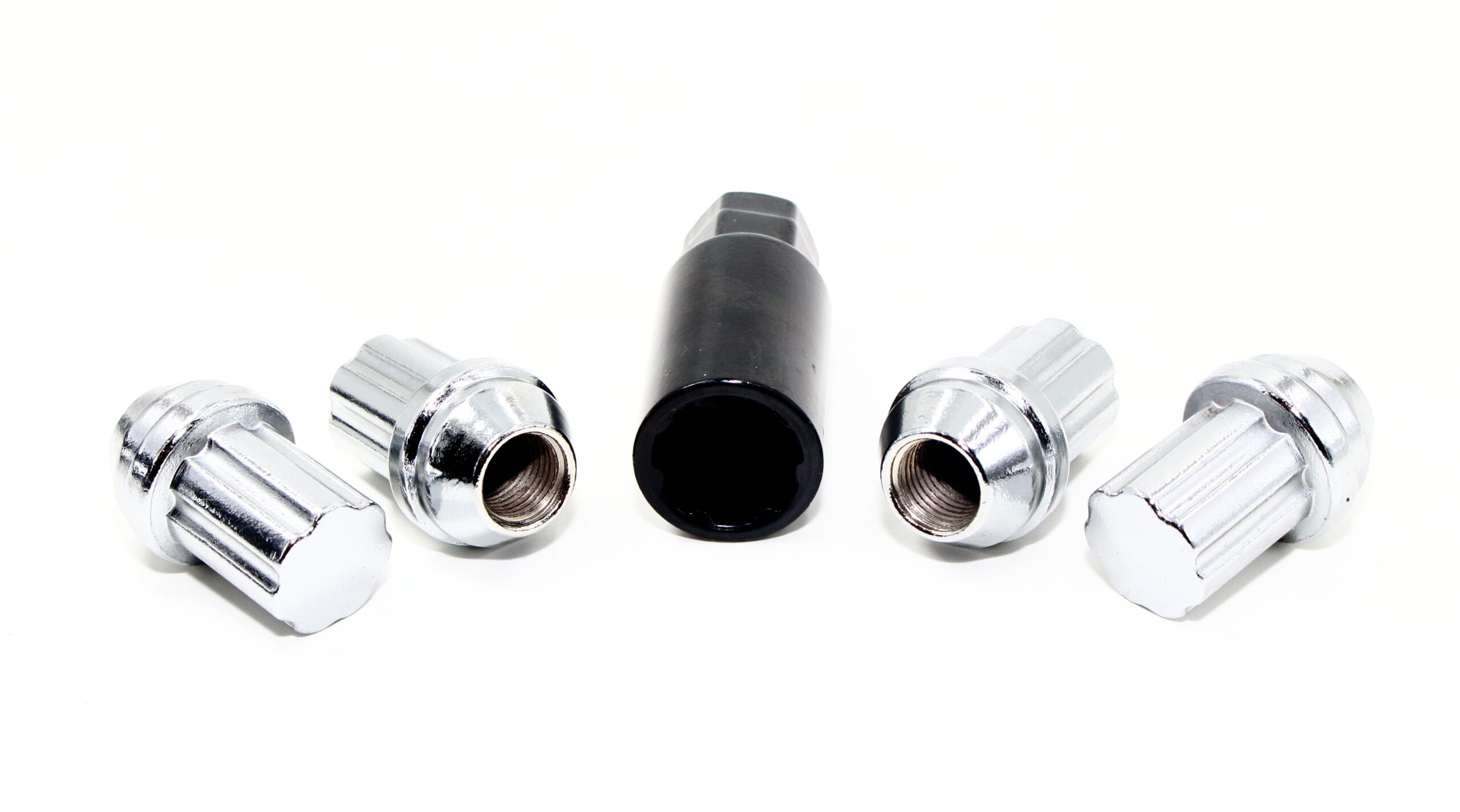 Set of 4 Veritek 14x1.5mm 1.8 Inch 22mm Key Hex Chrome Large Acorn Conical Seat Anti Theft Security Wheel Locks for Buick Cadillac Chevy Chevrolet GMC Factory Wheels VPE-NFD-L - Image 2